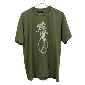 Afield Out Mens Peace Tree Graphic T-Shirt Olive Green BTSA-021-TUB Size M